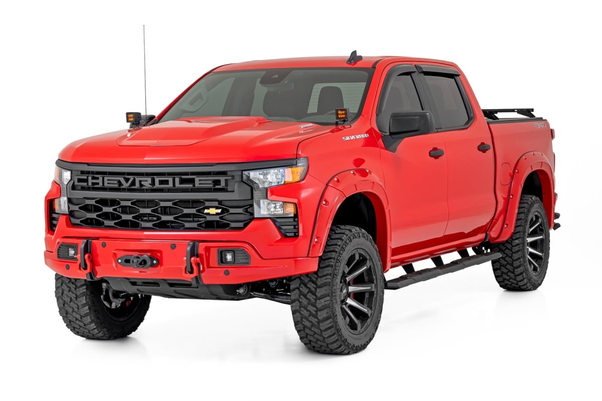 Chevrolet Silverado 3500HD Running Boards - Rough Country - TR2 - Black - '19-'26